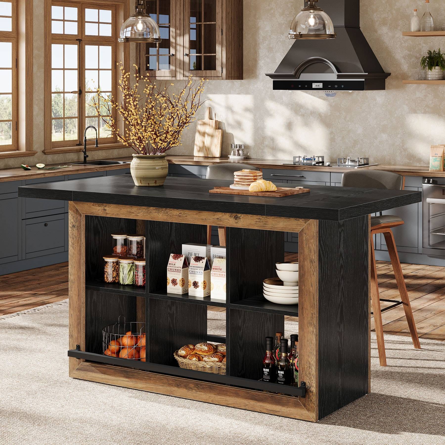Kitchen island with storage Bluebell Kitchen Island With Storage Counter Height