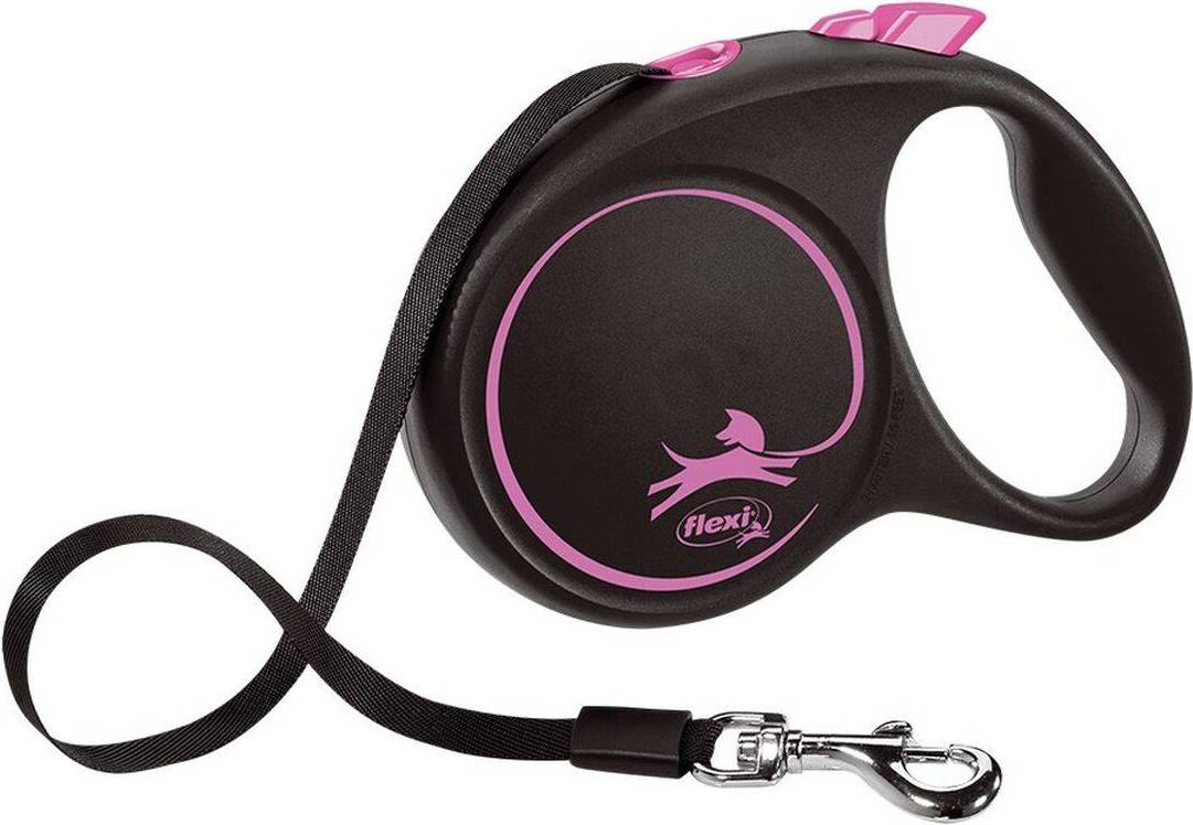 Flexi KOPPEL BLACK DESIGN S 5M BAND ROSA