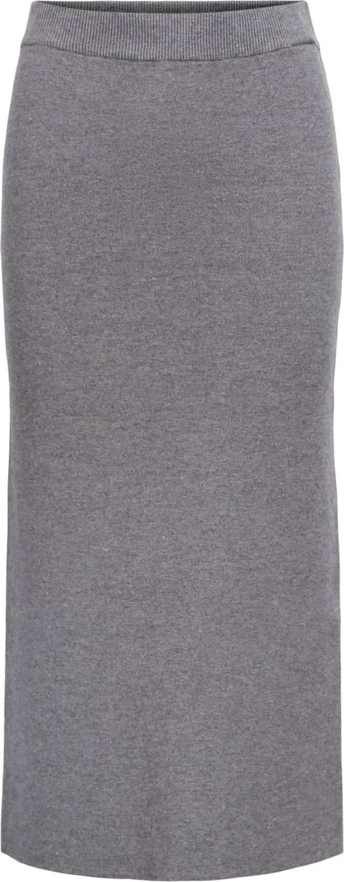 Object Gebreid Maxi Rok Met Structuur - Grijs