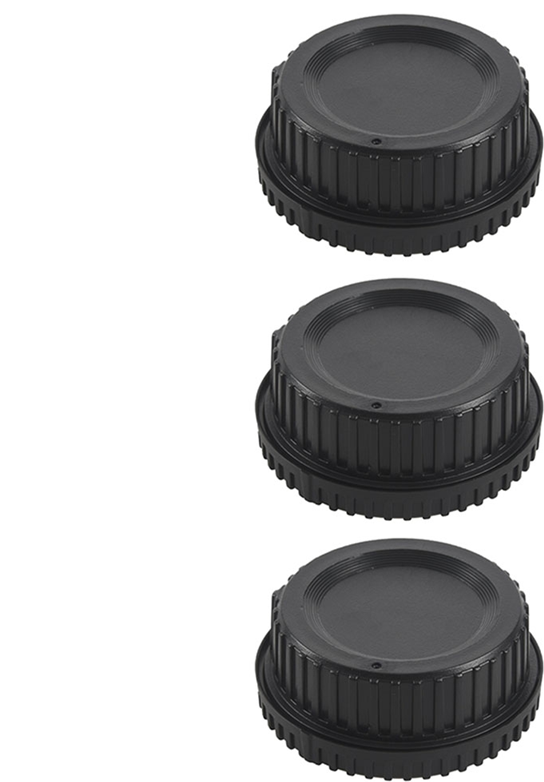 3X Black Plastic Camera Body Cover Rear