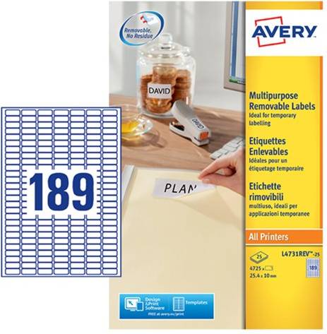 Multipurpose Removable Labels White