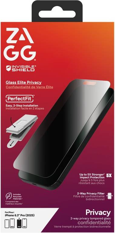 Zagg InvisibleShield Glass Elite iPhone 17 Pro Screen Protector