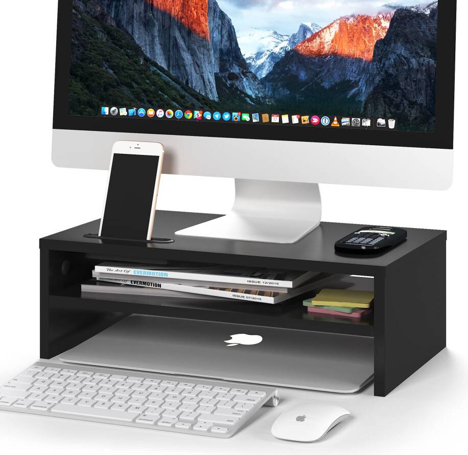 BONTEC Wood Monitor Desk Stand Riser W420