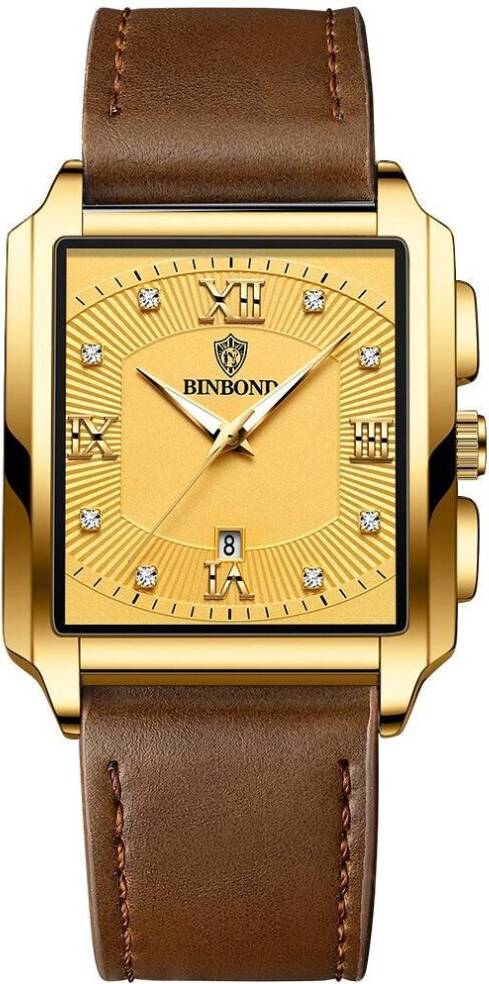 Maxpower Rectangular Men's Stainless Steel Quartz Watch