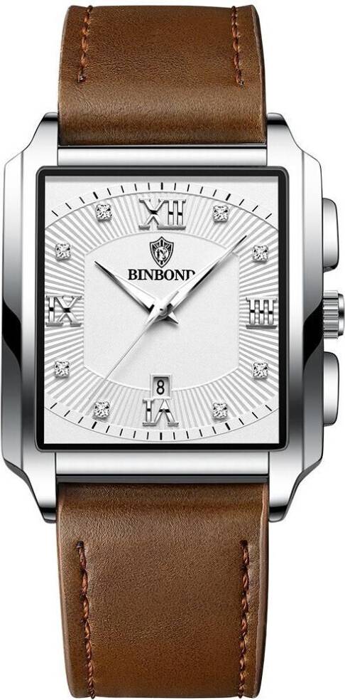 Maxpower Rectangular Men's Stainless Steel Quartz Watch