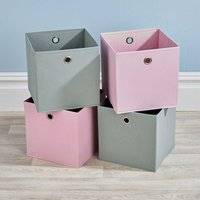 Home Source Folding Square Utility Set 4 Piece Storage Box