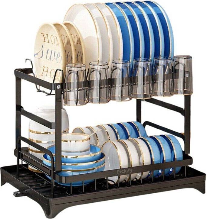 Drying Rack Two-Layer Black White