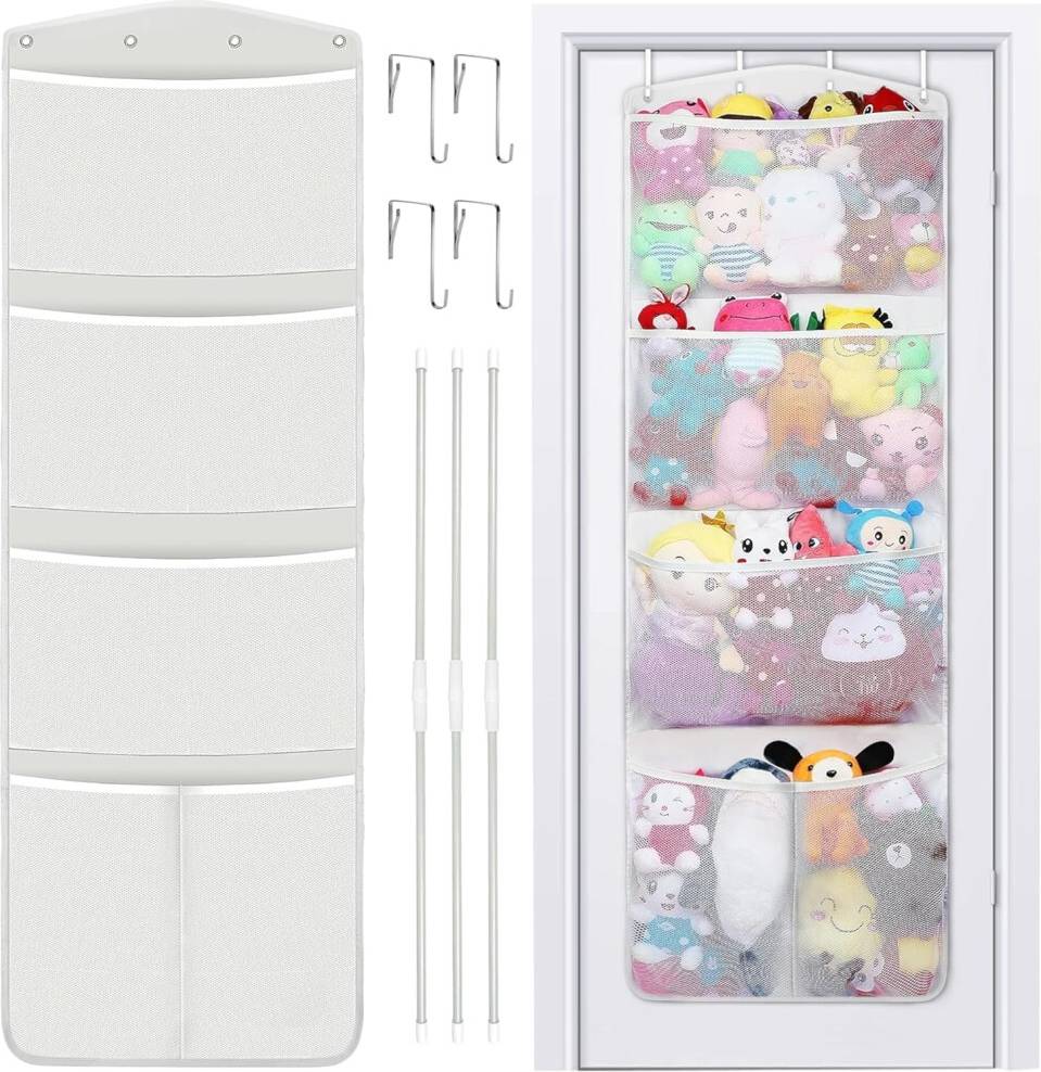 Stuffed Animal Storage With 4 Pockets