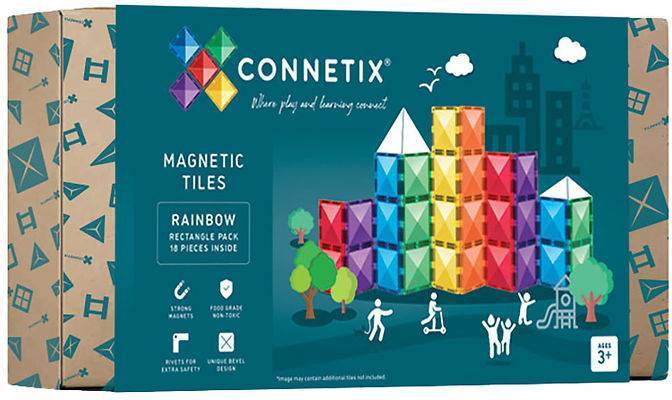 Magnetic tiles CONNETIX Rainbow Magnetic Tiles Rectangle 18pc Set