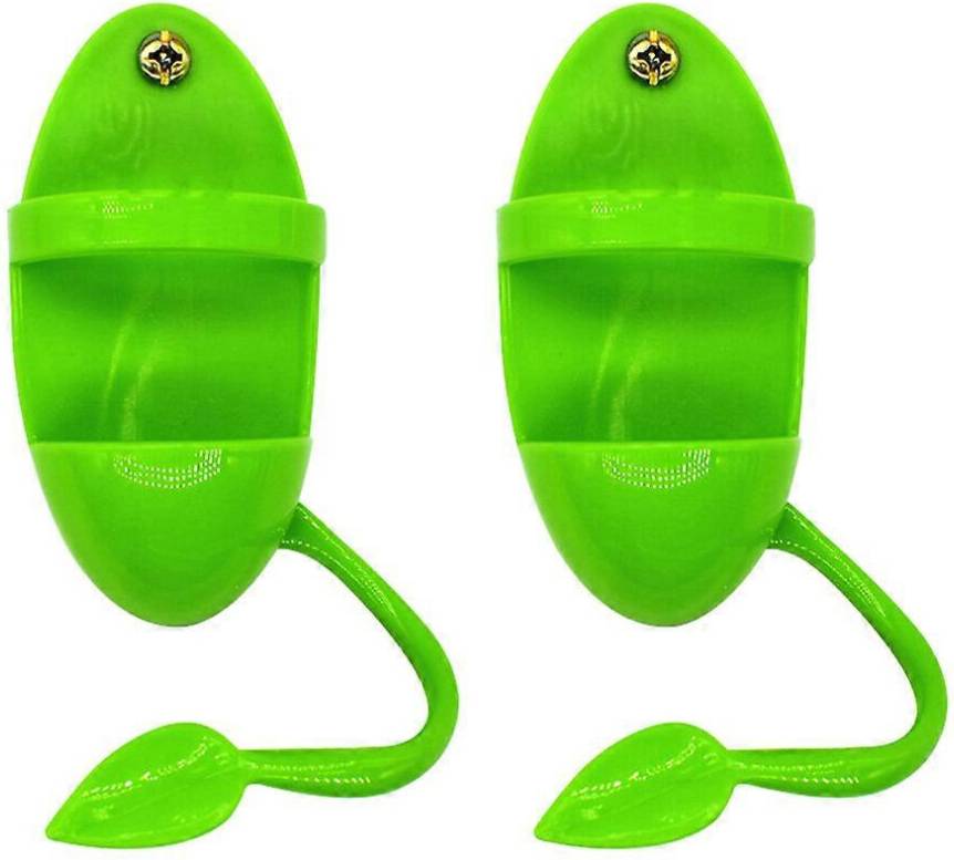 2Pcs Parrot Stands Feeding Racks Green
