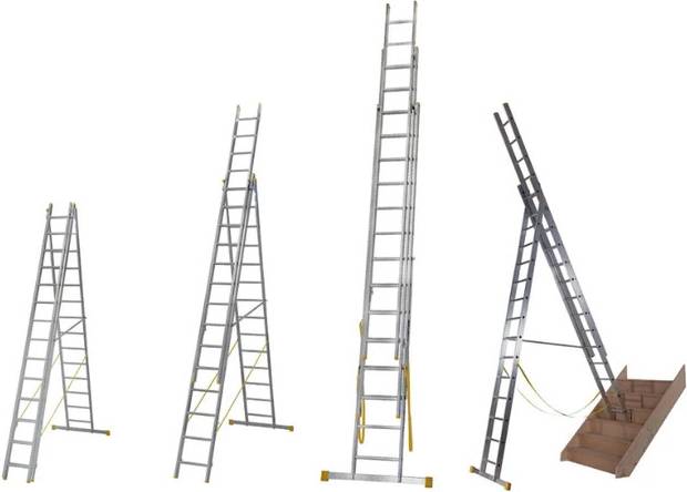 Triple extension ladder Werner 14 Rung 4.1m Promaster Reform Combination Ladder