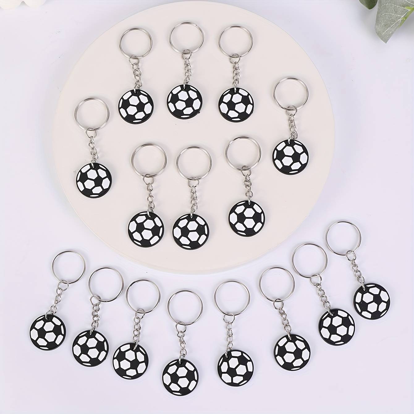 Temu Cartoon Pvc Football Keychains And Keychains - Suitable