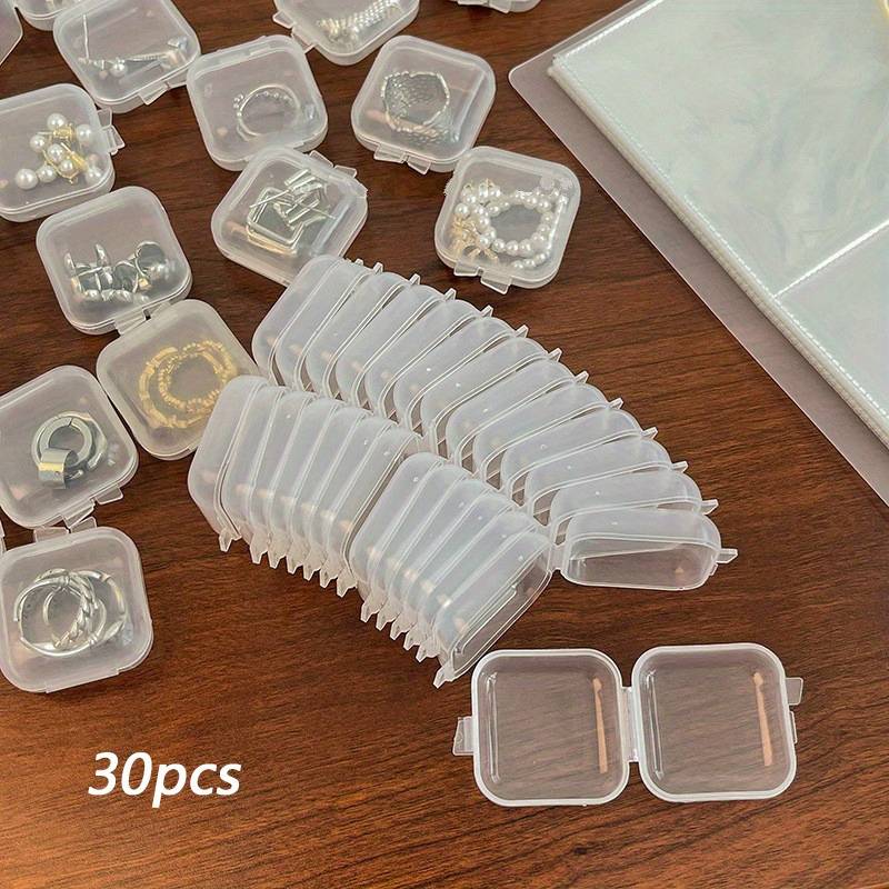 Clear storage boxes with lids Temu Mini Clear Jewelry Storage Boxes With Lids - Compact