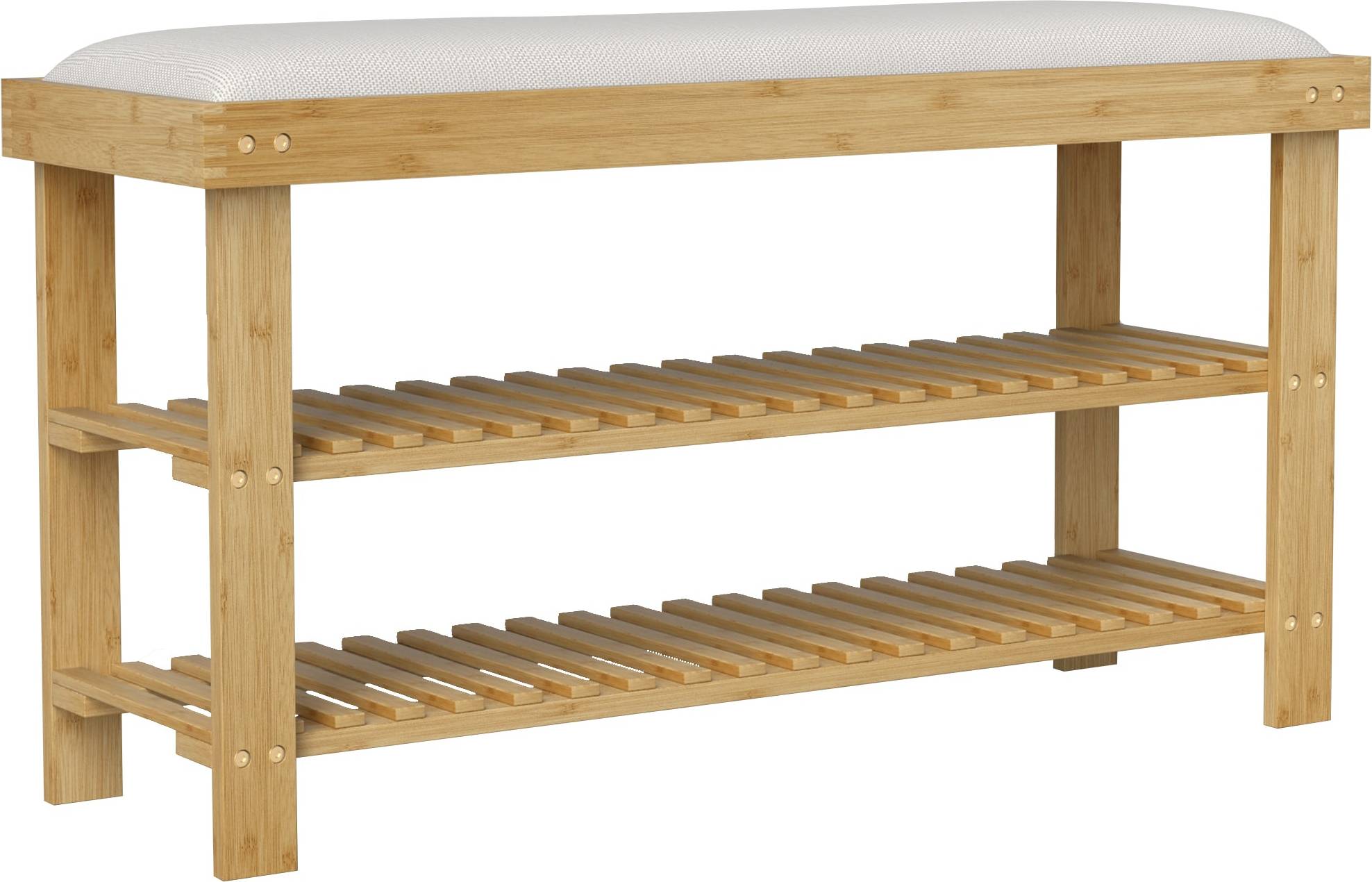3 tier shoe bench Homcom Bench with Cushion Storage Bench