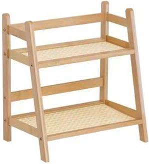 Shein Bamboo Double Layer Rack Countertop Shelving System