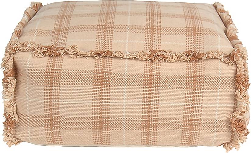 Handloom Pouf Chestnut Multicolor