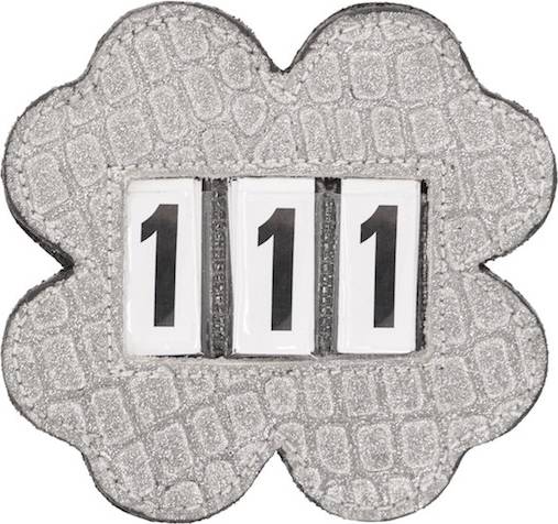 QHP Riding Number Holder Clover - Argenté