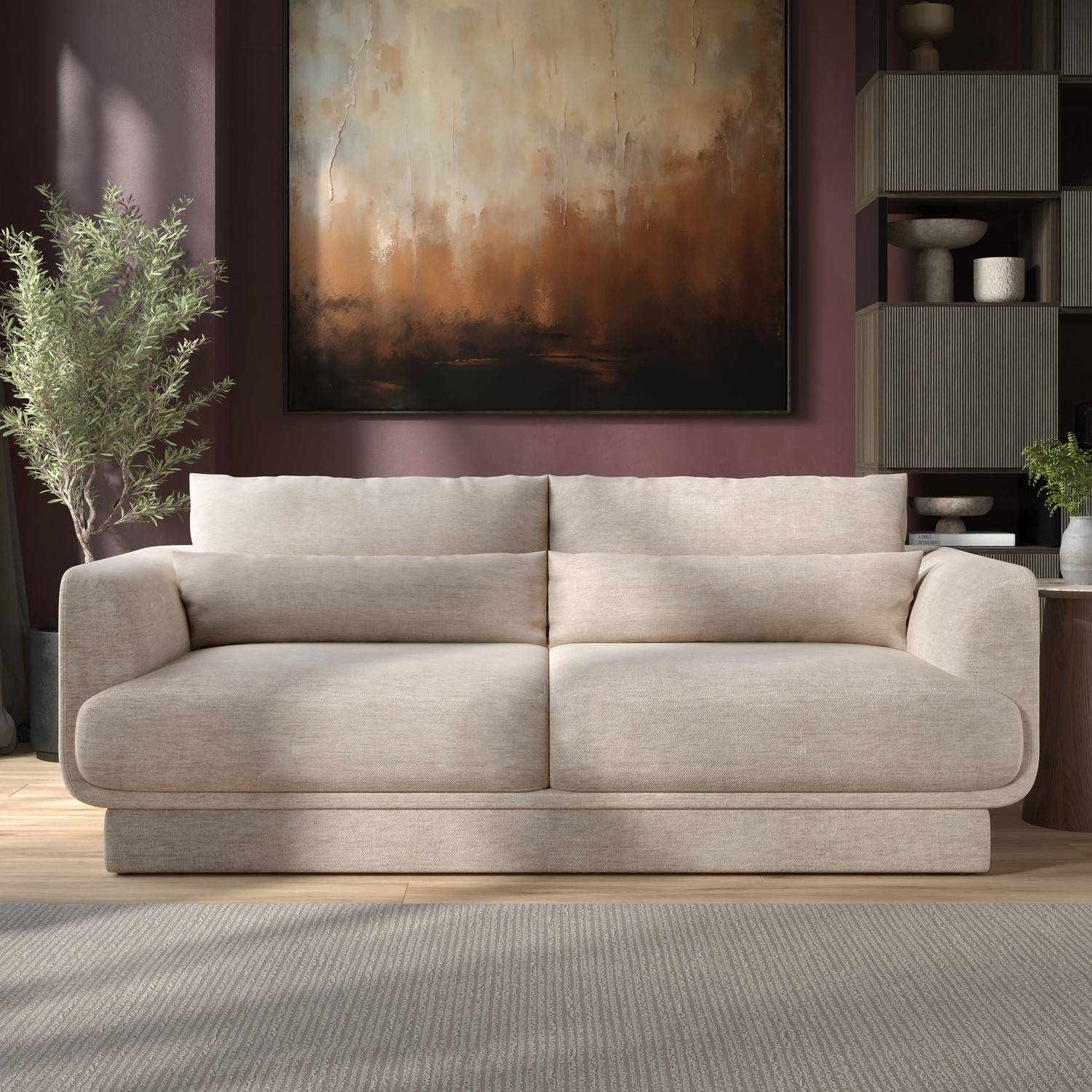 Beige Chenille Ramses RMS004 Sofa 3 Seater