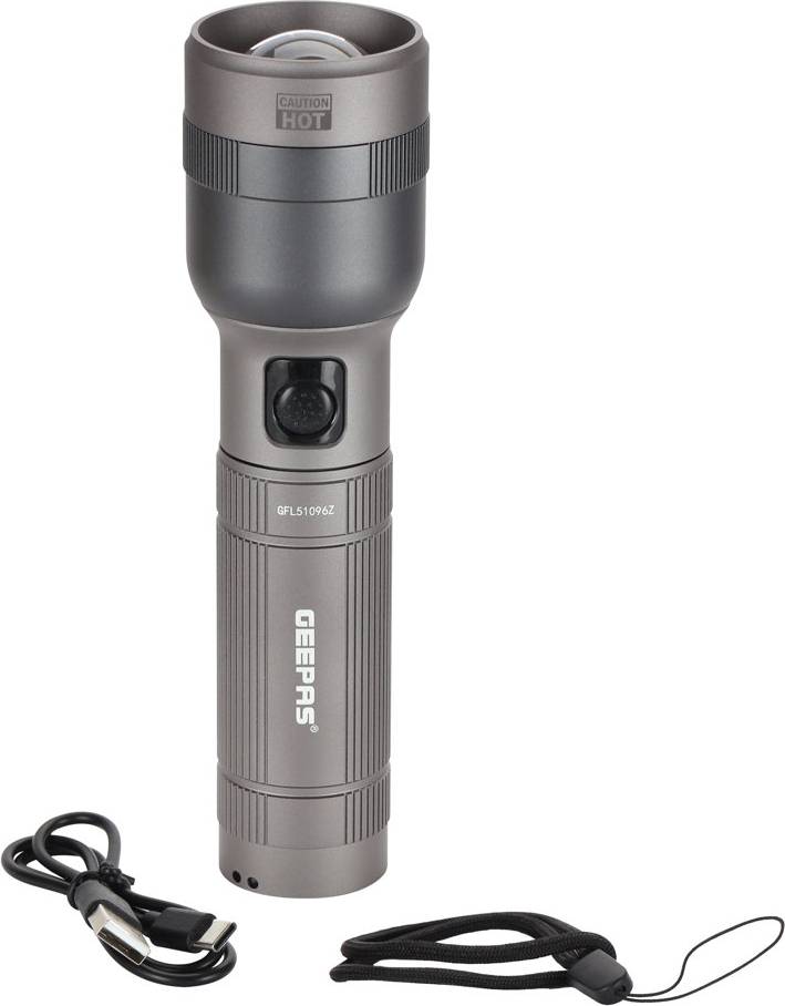 Geepas 3000 Lumen Zoomable LED Flashlight