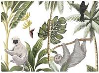 Warren Reed Tropical Sloths Green One Size Chopping Board