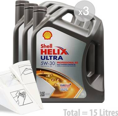 Shell helix 5w 30 Shell Helix Ultra Pro Ag 5W-30 Car Engine Service Kit Motor Oil