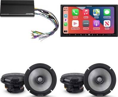 Alpine stereo Alpine Alpine ILX-40777 Carplay Android Auto Receiver Bundle