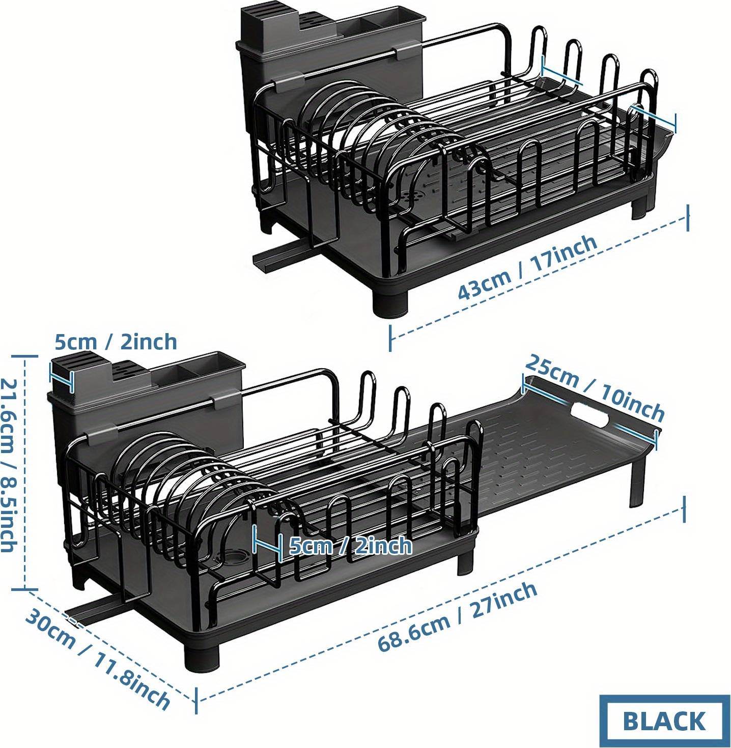 Temu Extendable Multifunctional Rack Dish Drainer