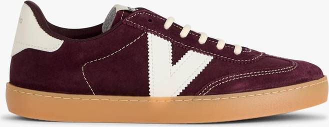 Split Leather Contrast Sneakers - Rouge