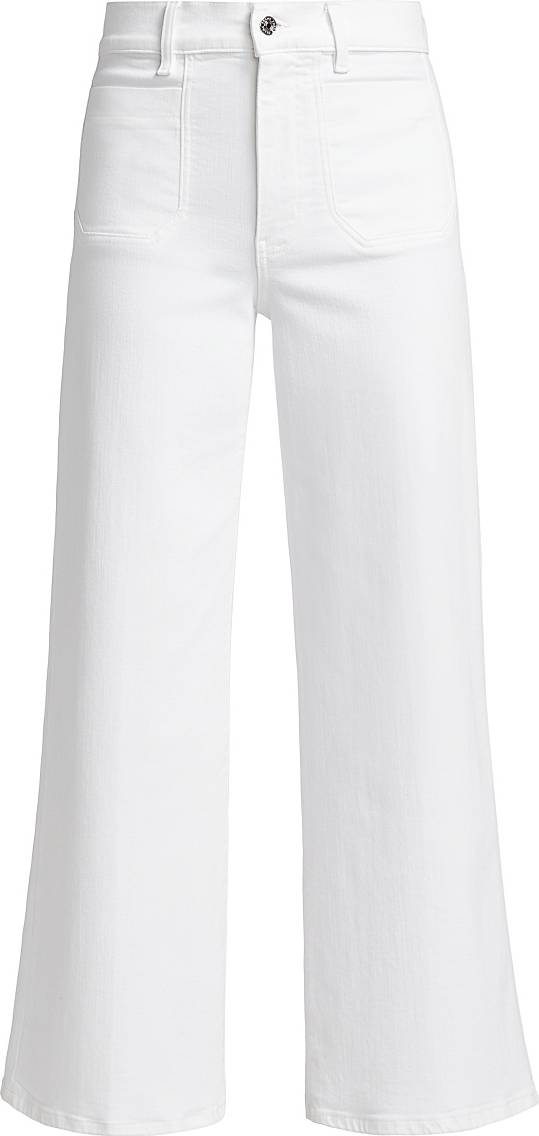 Frame Le Slim High-Rise Flared Cropped Jeans - White