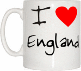 TeeTreeDesigns I Love Heart England Cup & Mug
