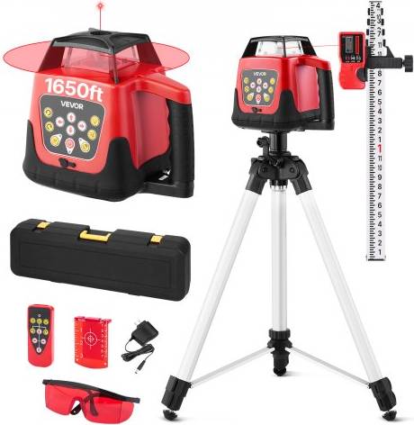 Laser level VEVOR 1650ft Rotary Laser Level Kit
