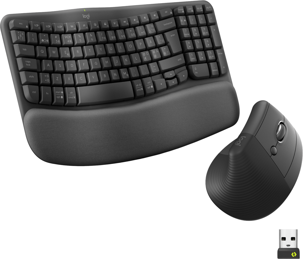 Logitech Wave Keys Lift Vertical Mouse Combo