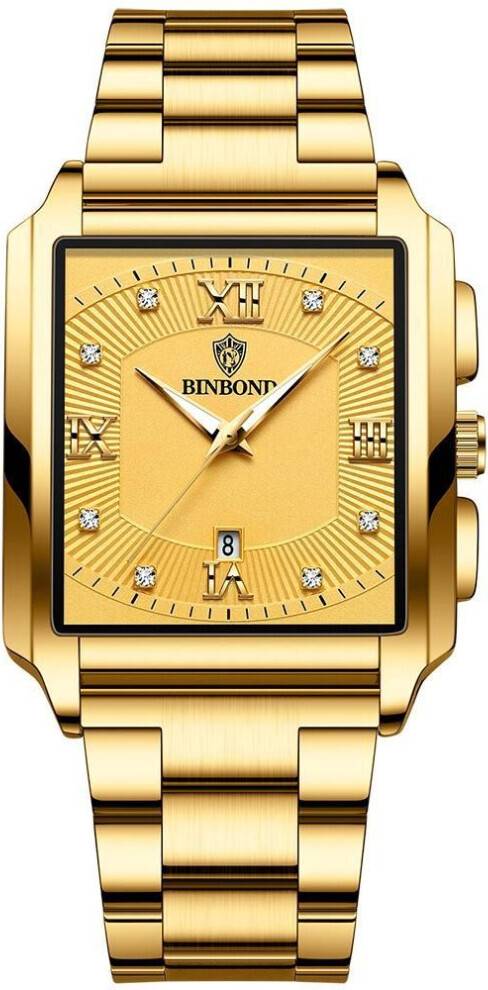 Maxpower Rectangular Men's Stainless Steel Quartz Watch