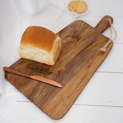B&Q Rectangular Natural Wood One Size Chopping Board