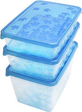 B2C Storage Box Set Of 3 Containers Food Container 3pcs 0.9L