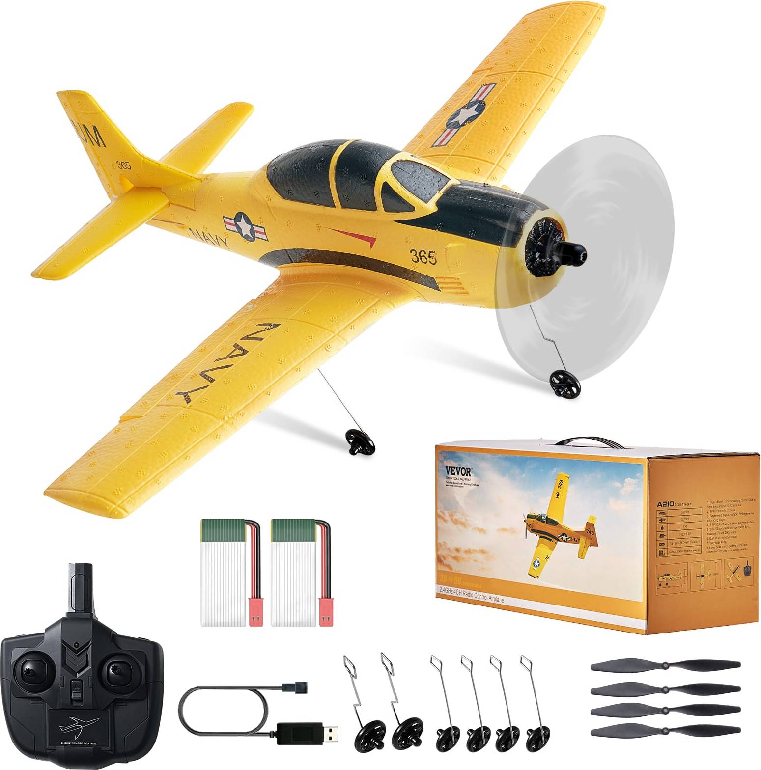VEVOR RC Plane 2.4GHz 4 Channel Remote Control