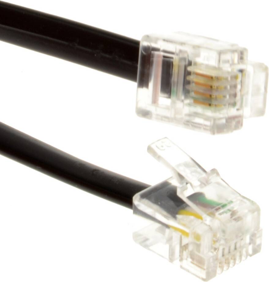 Kenable ADSL Broadband Modem Cable RJ11 to RJ11 Black 10m