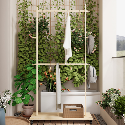 Clothing racks Aukfa Solid Wood Drying Racks Clothes Rack