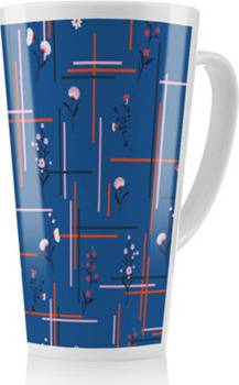 Benjamin Benjamin Tate Design Flowers With Check Grid Cup & Mug