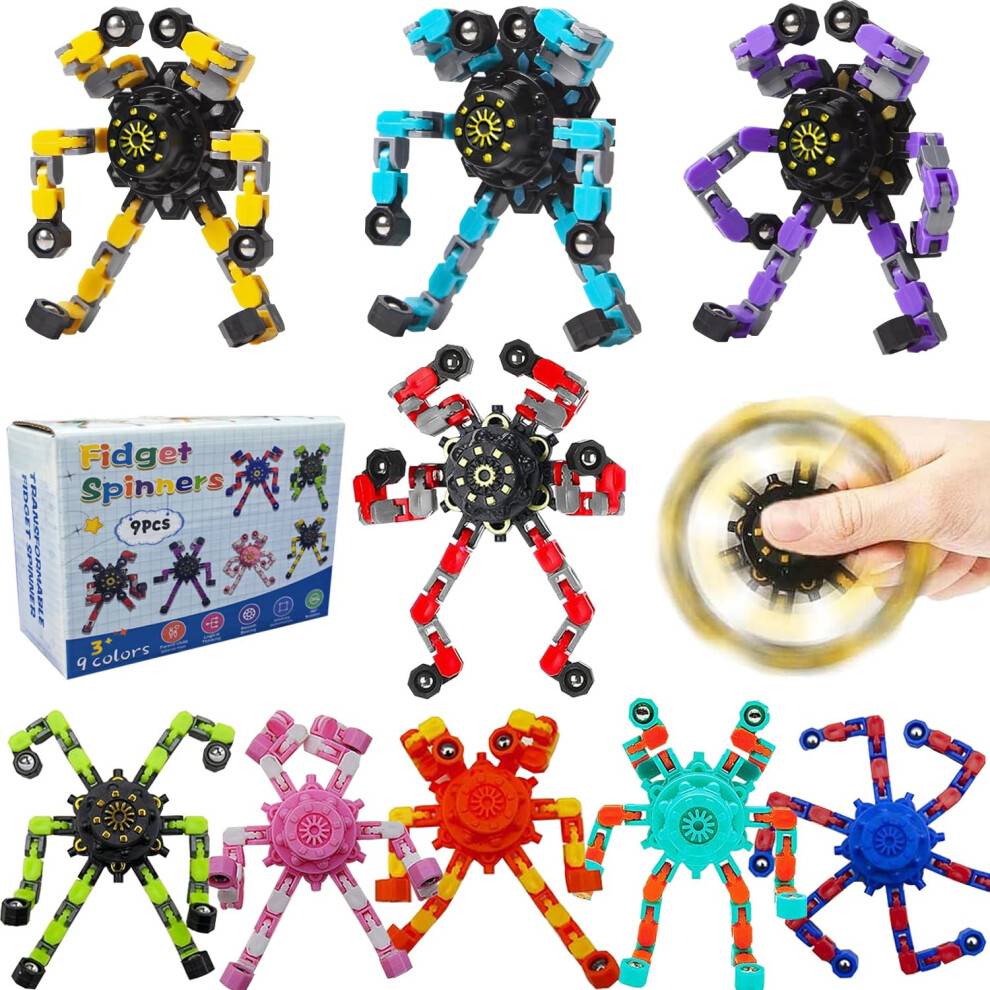 Transformable Fidget Spinners 9-Pack