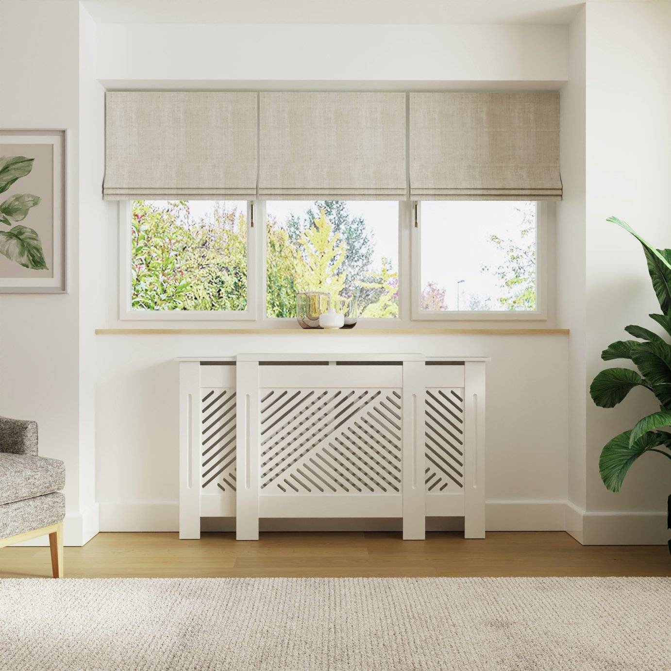 GFW Kobe Chevron Adjustable Radiator Cover 84cm