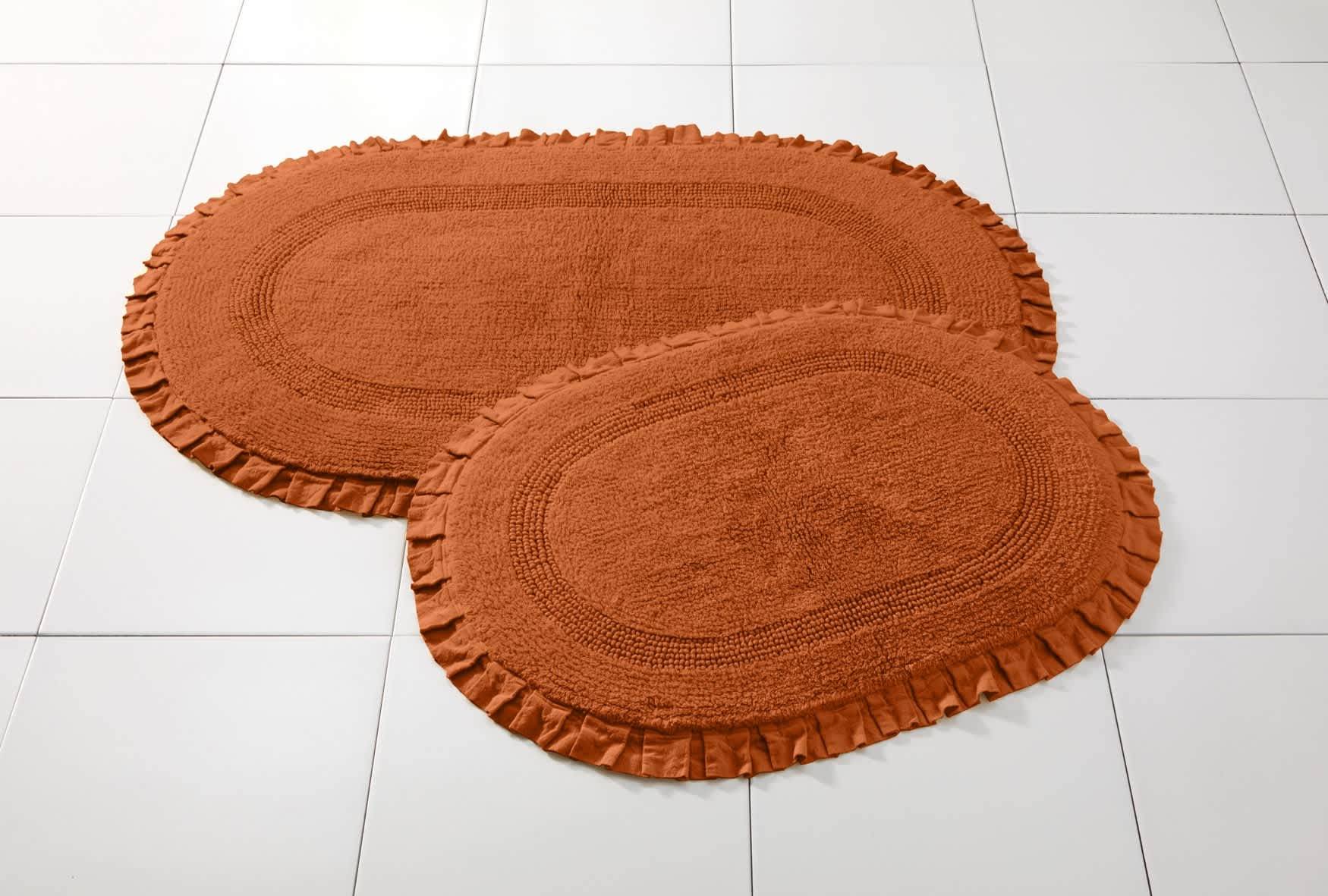 BrylaneHome Oval Ruffle Bath Rug 602545249441