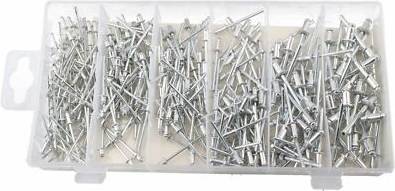 Pop Pot Rivet Tool Nozzles 2.4mm With 320 Assorted Alu Rivets