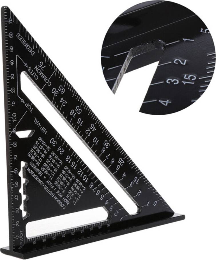 Greenzech 7 Inch Aluminum Triangle Ruler Rafter Miter