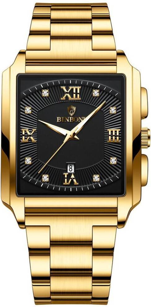 Maxpower Rectangular Men's Stainless Steel Quartz Watch
