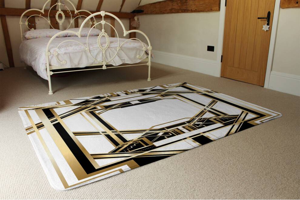 Benjamin Golden Black Frame Rug