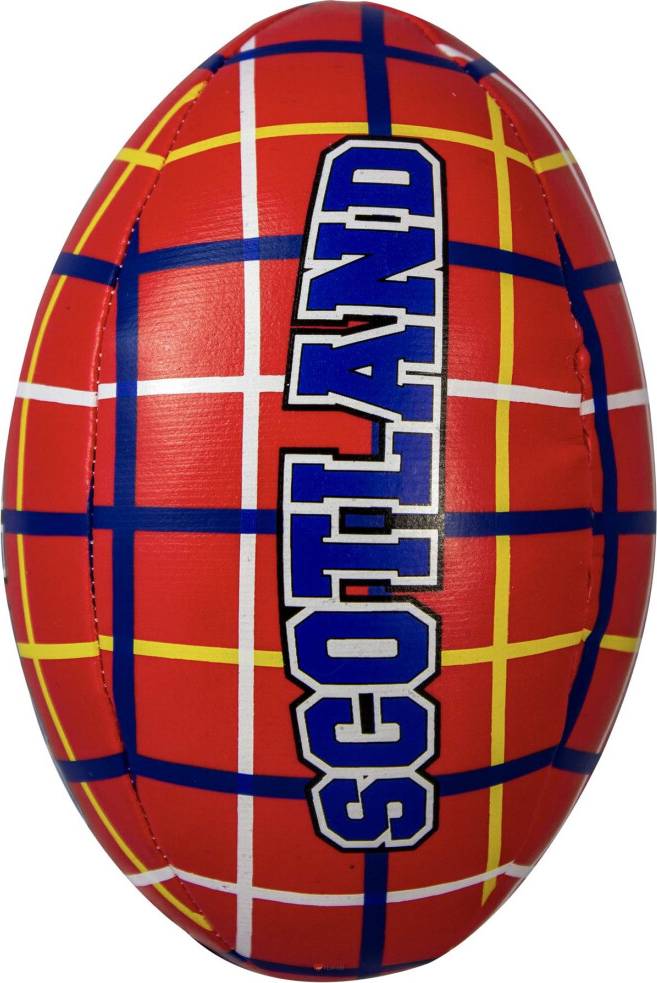 Mini Rugby Ball Soft Red Check Scotland