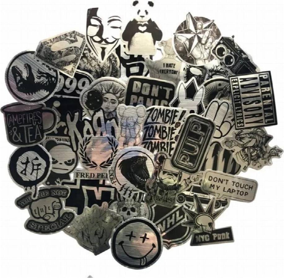 Metallic Waterproof Stickers 10pcs