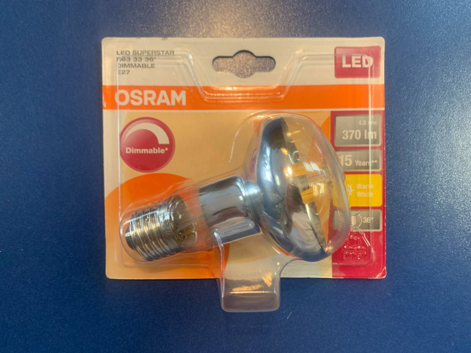 Osram LED R63 Bulb E27 4.5W 33W DIM