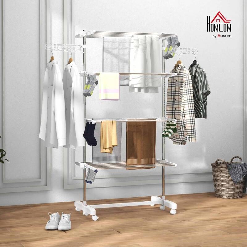 Homcom Foldable Tiered Drying Rack 142x55x172